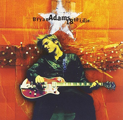 Bryan Adams album cover, featuring him with a guitar and star.