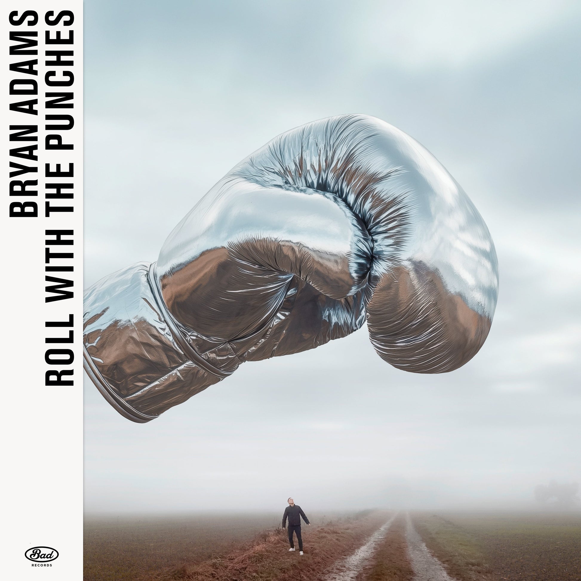 Album cover for Bryan Adams’ “Roll With The Punches” featuring a boxing glove.