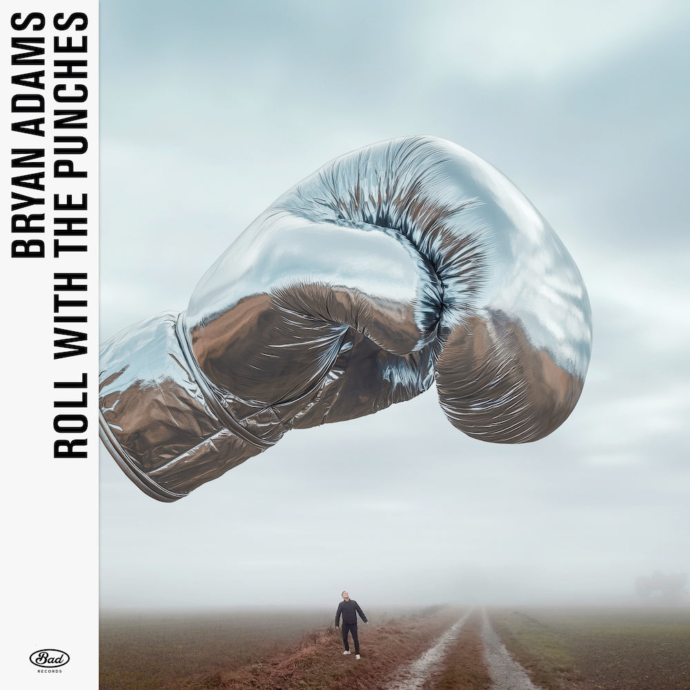 Bryan Adams album cover featuring a large, silver boxing glove and a distant figure.