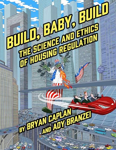 Book cover: cartoon cityscape with a flying Uncle Sam and red car.
