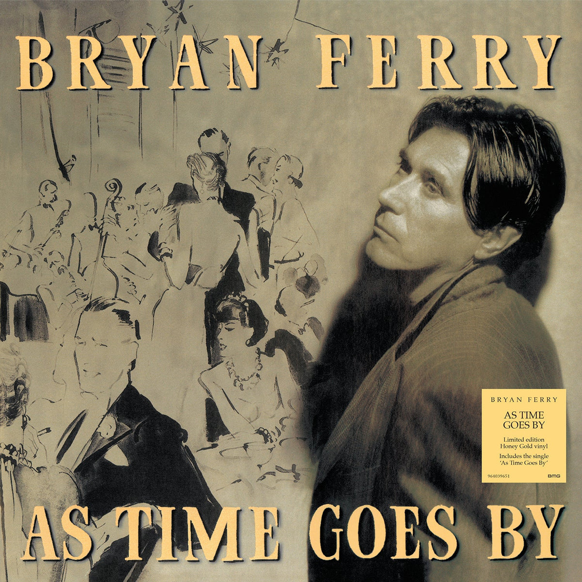 Bryan Ferry album cover: "As Time Goes By" with sketched figures.