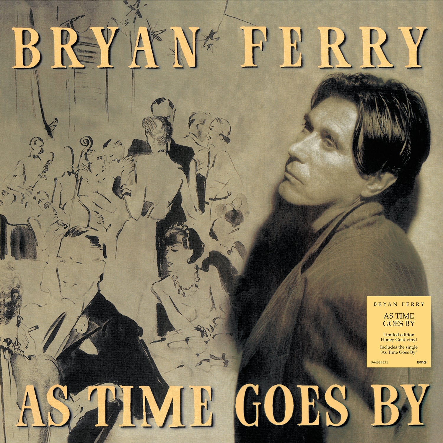 Bryan Ferry album cover: "As Time Goes By" with sketched figures.