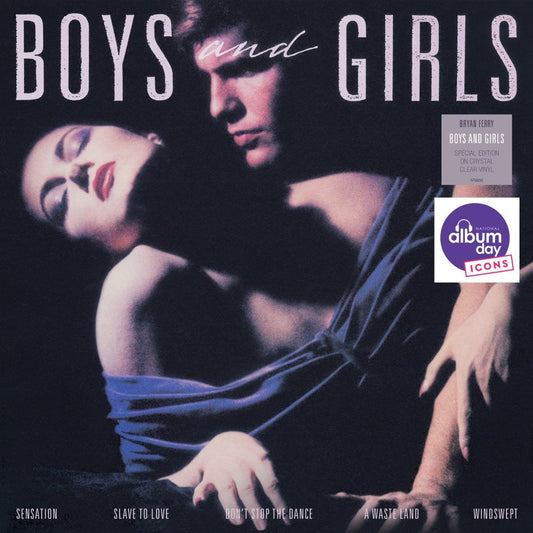 Album cover for Bryan Ferry’s “Boys and Girls” featuring a couple embracing.