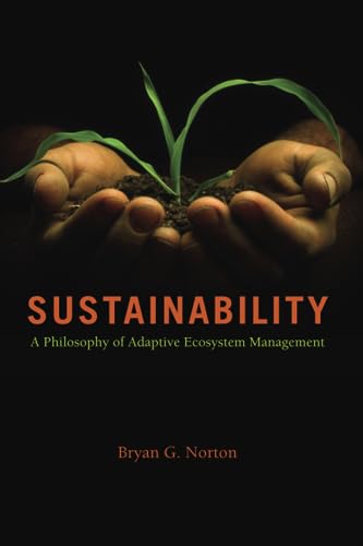 Book cover: hands holding sprouting plant with title “Sustainability”.