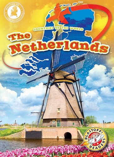 Book cover featuring a Dutch windmill, tulips, and map of the Netherlands.