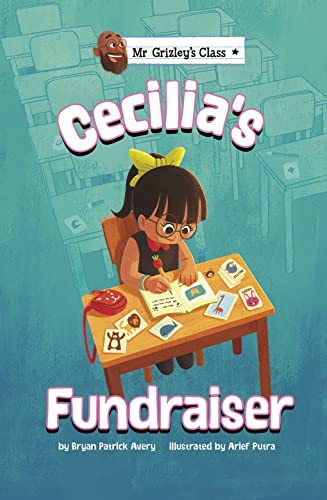Book cover: girl with school supplies at a desk in a classroom.