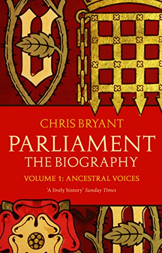 Book cover: “Parliament: The Biography (Volume I)” with heraldic designs.