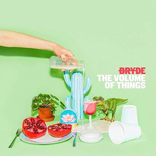 "Album cover for 'Bryde - The Volume of Things' with surreal still life arrangement."