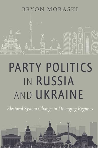 Book cover with city skylines and title: "Party Politics in Russia and Ukraine.