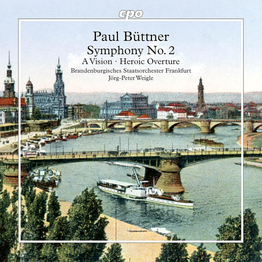 CD cover for Buttner's Symphony No. 2, featuring a Dresden cityscape.