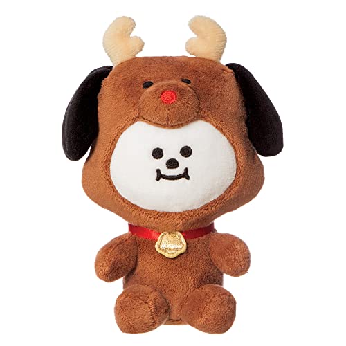 Brown Chimmy plush with reindeer antlers and a smiling face.