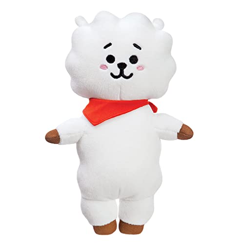 White RJ plush toy with a red neckerchief and brown hands and feet.