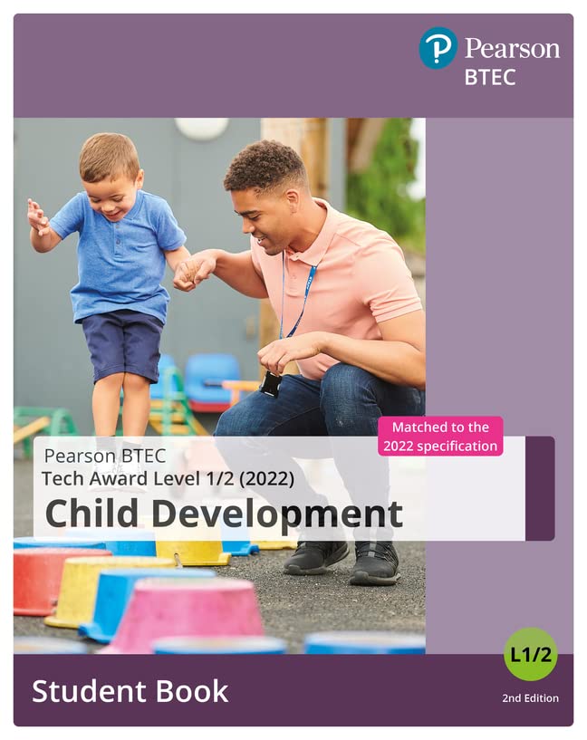 BTEC Child Development Student Book cover with a man and child playing.