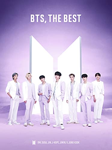 BTS album cover featuring the seven members in light purple suits.