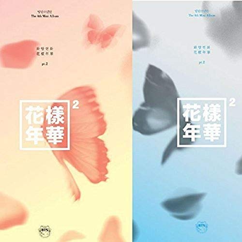 BTS album cover: two panels with floral imagery and Korean text.