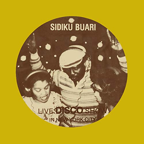 A vinyl record cover with a man and child on a yellow background.