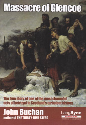 Book cover featuring an oil painting of people in a snowy landscape, titled Massacre of Glencoe.