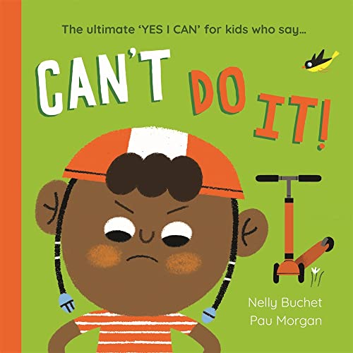 Book cover: frustrated child with scooter, titled "Can't Do It!