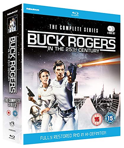 Buck Rogers" Blu-ray box set featuring characters with ray guns and a futuristic city.