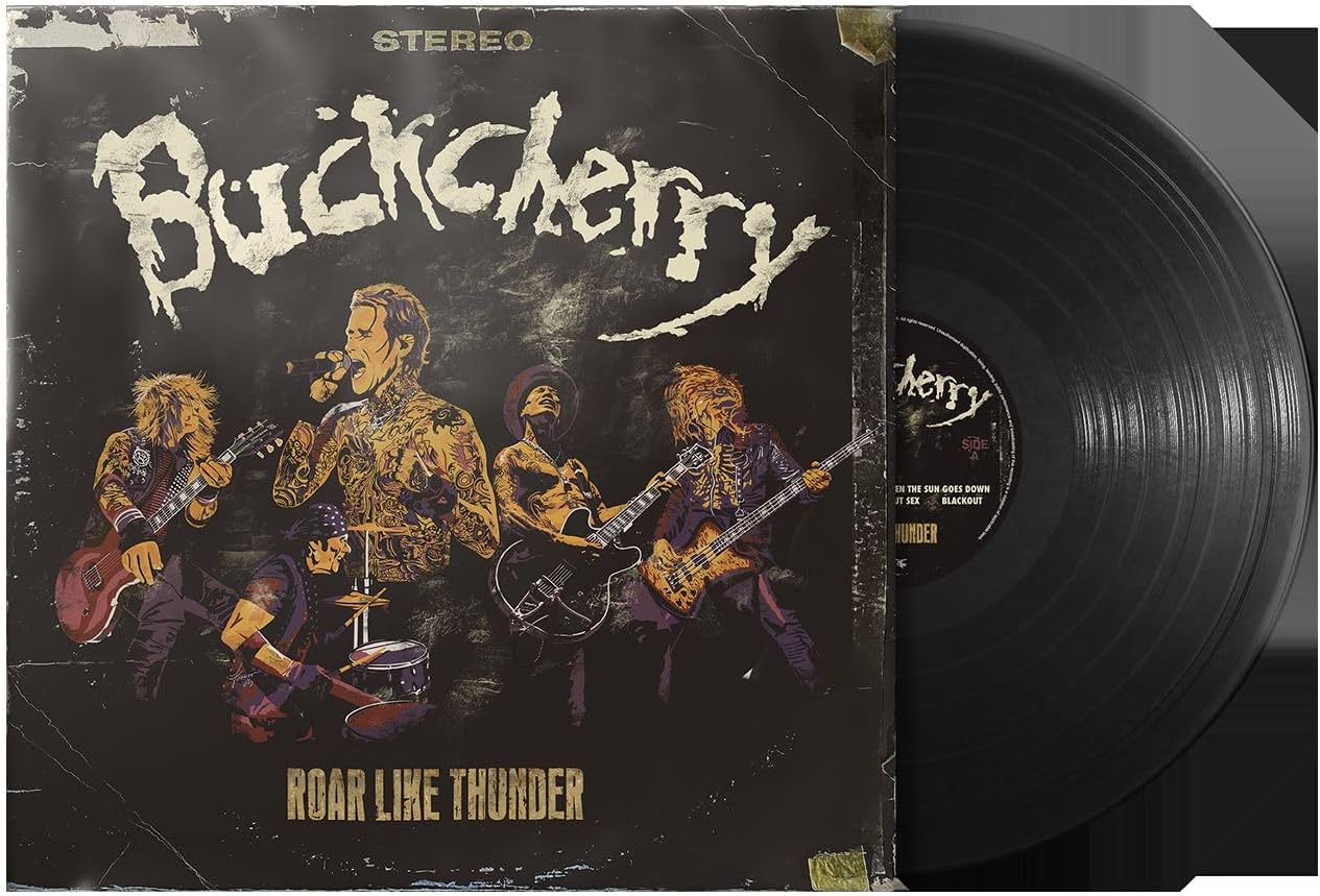 Buckcherry “Roar Like Thunder” vinyl record with band illustration and black disc.