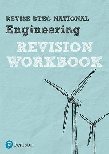 Blue engineering revision workbook with a sketch of wind turbines.