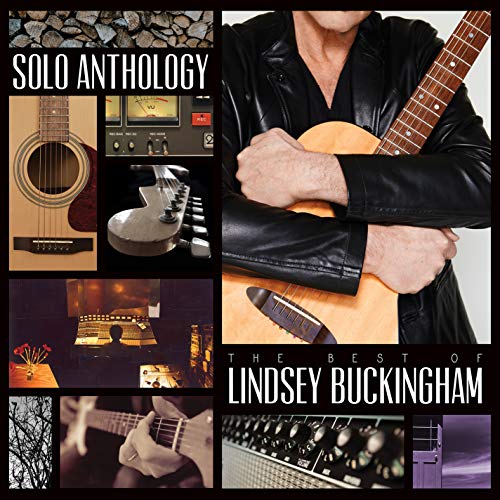 Lindsey Buckingham album cover featuring guitars, studio equipment, and a musician.