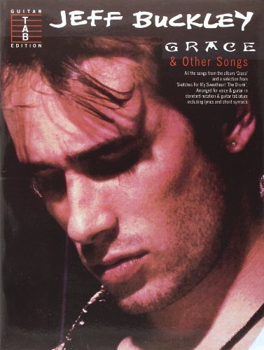 Jeff Buckley “Grace” guitar tab book cover with his portrait.