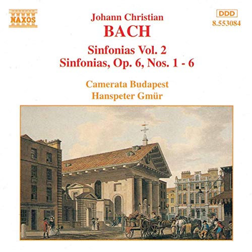 CD cover for Johann Christian Bach Sinfonias, Vol. 2, with building illustration.