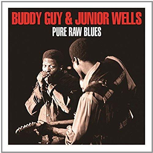 Two older black men playing guitars on a CD cover with bluesy artwork background.