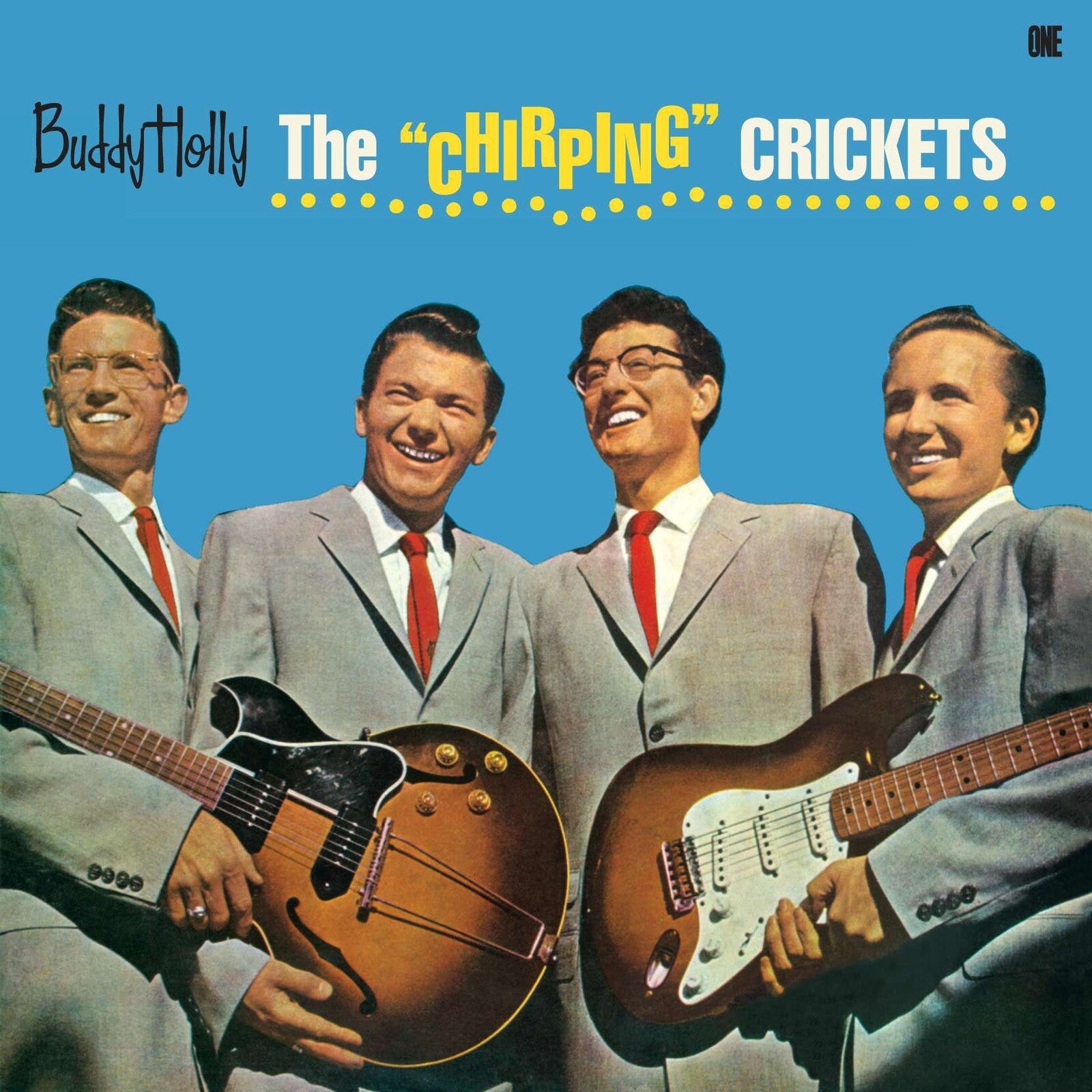 Buddy Holly and The Crickets album cover featuring four men with guitars.