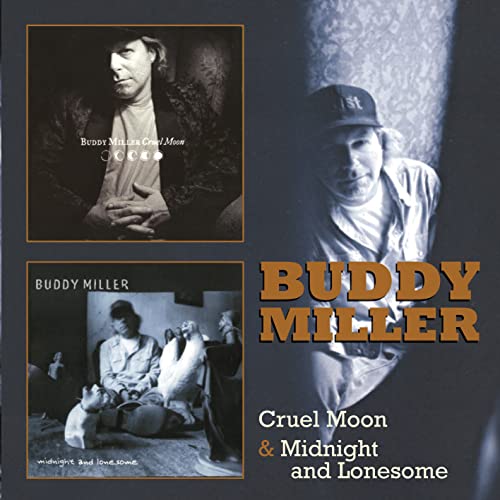 Buddy Miller album cover with portraits and the title "Cruel Moon & Midnight".