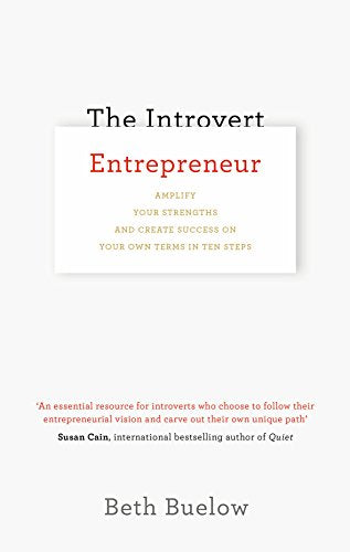 White book cover with red and black text: "The Introvert Entrepreneur" by Beth Buelow.