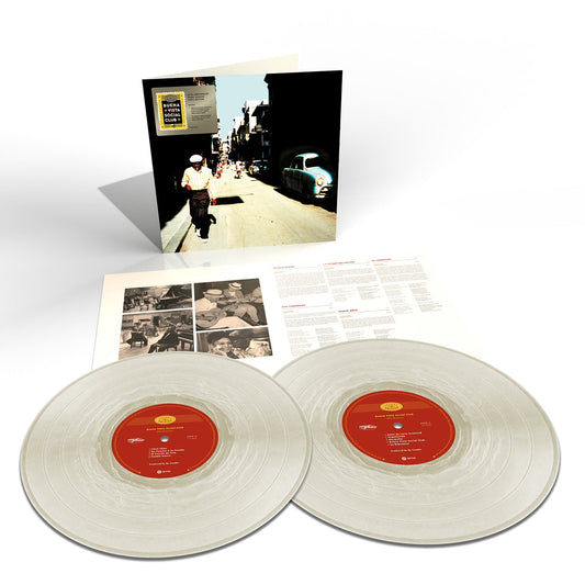 Buena Vista Social Club vinyl record set with gatefold sleeve, booklet, and two translucent discs.