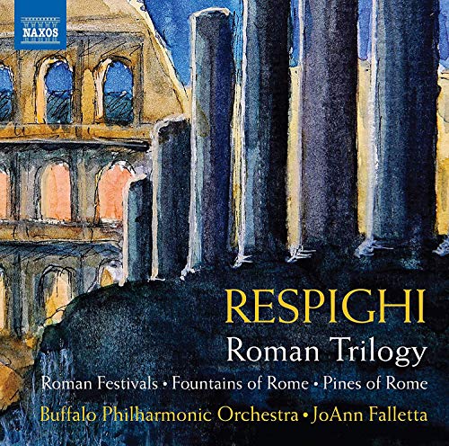 "CD cover featuring a watercolor painting of ancient Roman ruins and columns."