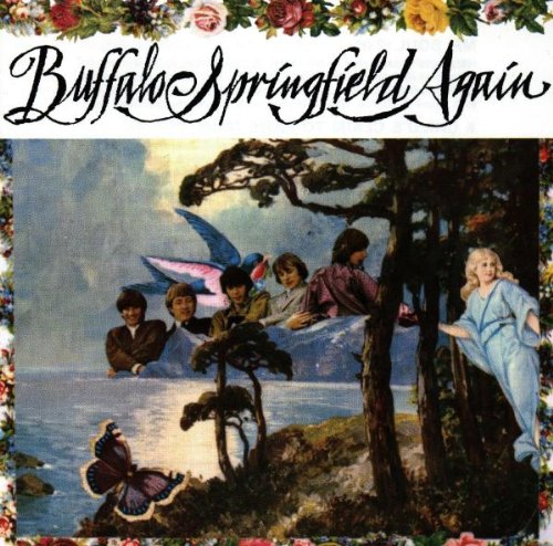"Album cover with surreal, dreamlike scene, featuring people and butterflies by a lake."