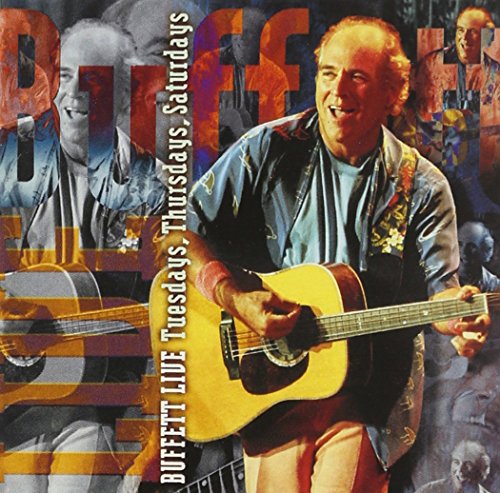 Jimmy Buffett smiling, playing guitar on a CD cover.