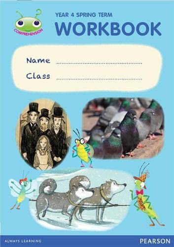 Year 4 workbook cover with illustrations of animals and people.
