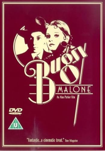 Bugsy Malone" DVD cover featuring stylized portraits of young performers.