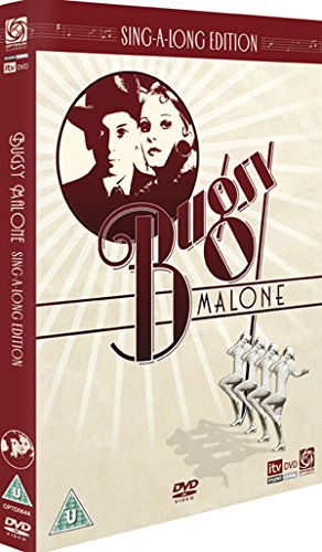 DVD case for "Bugsy Malone" with red and beige cover, featuring title and characters.