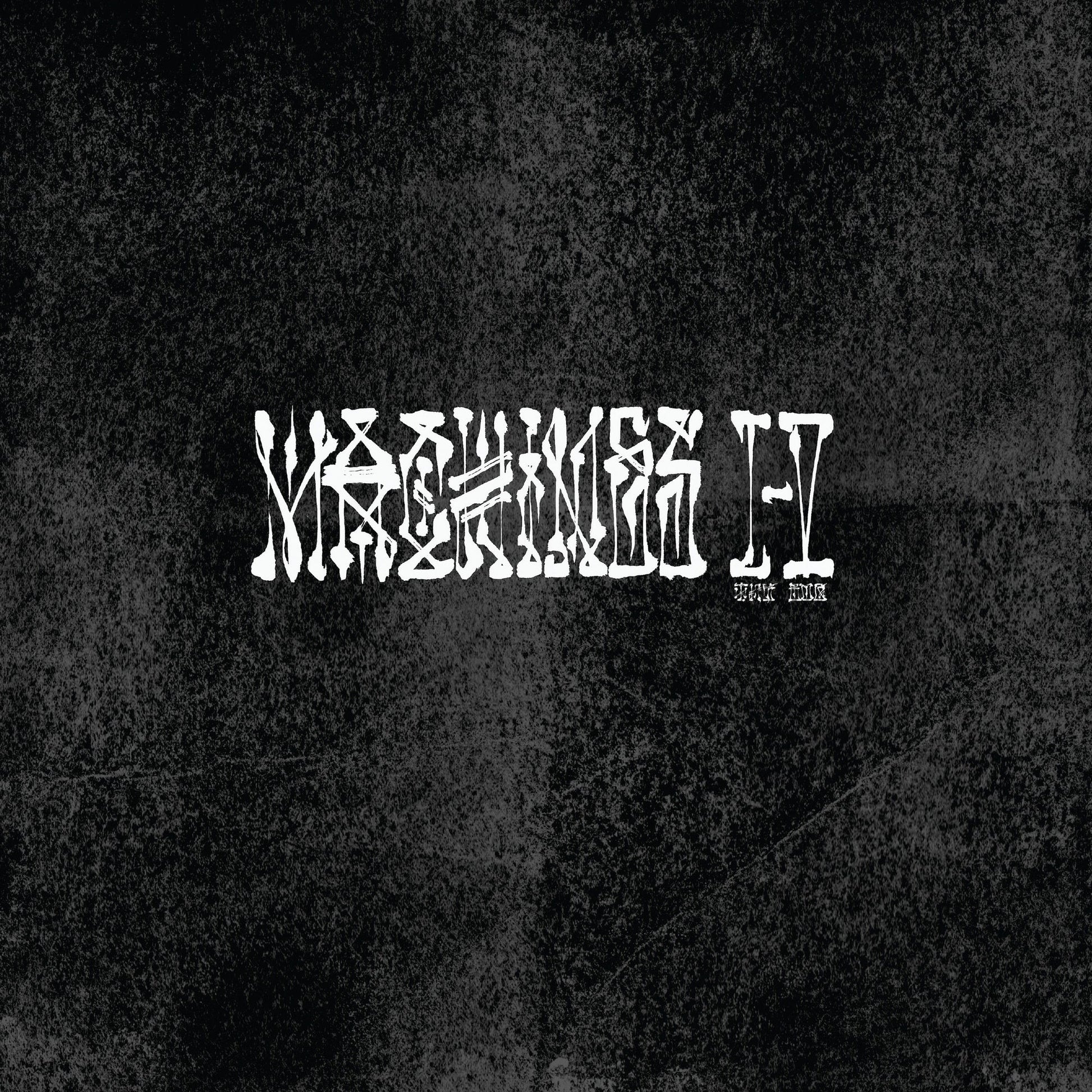CD cover for "Machines" by Bugthe, with distressed white text on black.