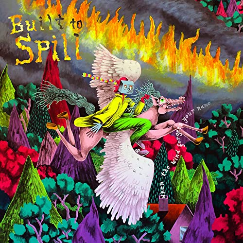 CD cover: winged creature with rider, fiery background, and purple trees.