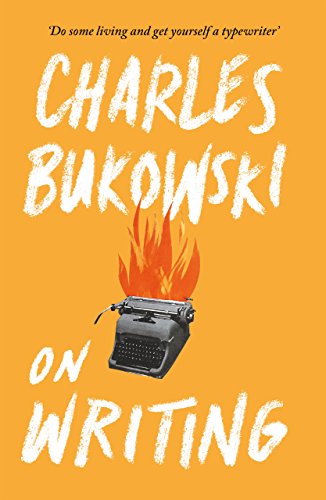 Book cover with orange background, white text, and a typewriter engulfed in flames.