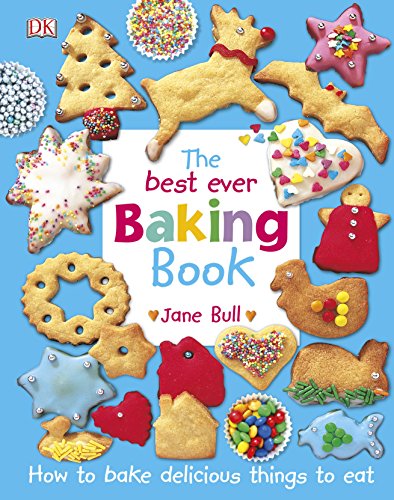 "The Best Ever Baking Book" cover featuring assorted decorated cookies on a blue background.