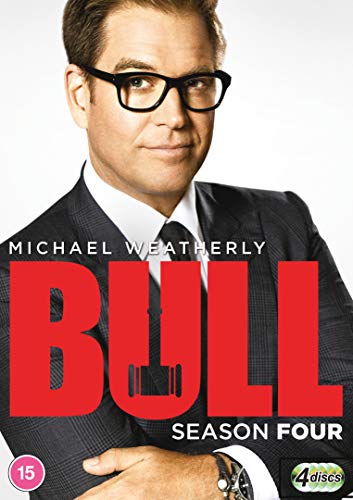 DVD cover featuring Michael Weatherly in a suit and glasses for Bull Season Four.