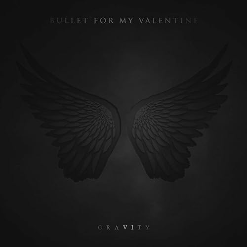 Black album cover for “Gravity” by Bullet For My Valentine with wings.