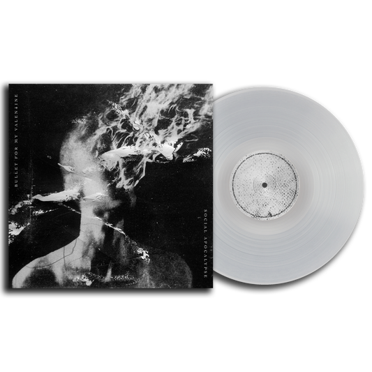Bullet For My Valentine "Social Apocalypse" vinyl record, white with dark cover art.
