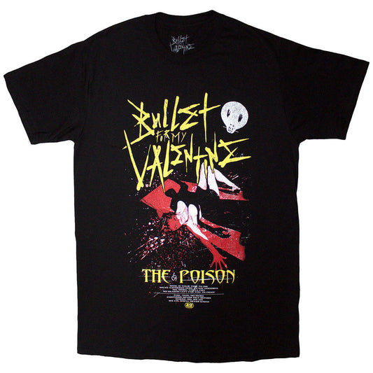 Black t-shirt featuring album art from Bullet For My Valentine’s “The Poison.”