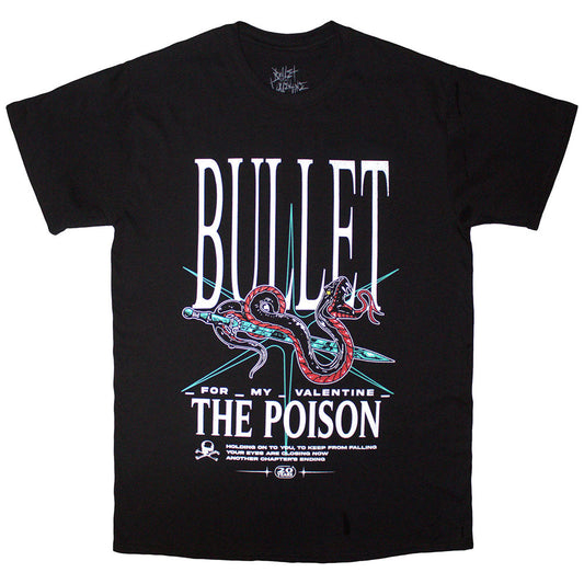 Black t-shirt featuring "Bullet For My Valentine" and a snake design.