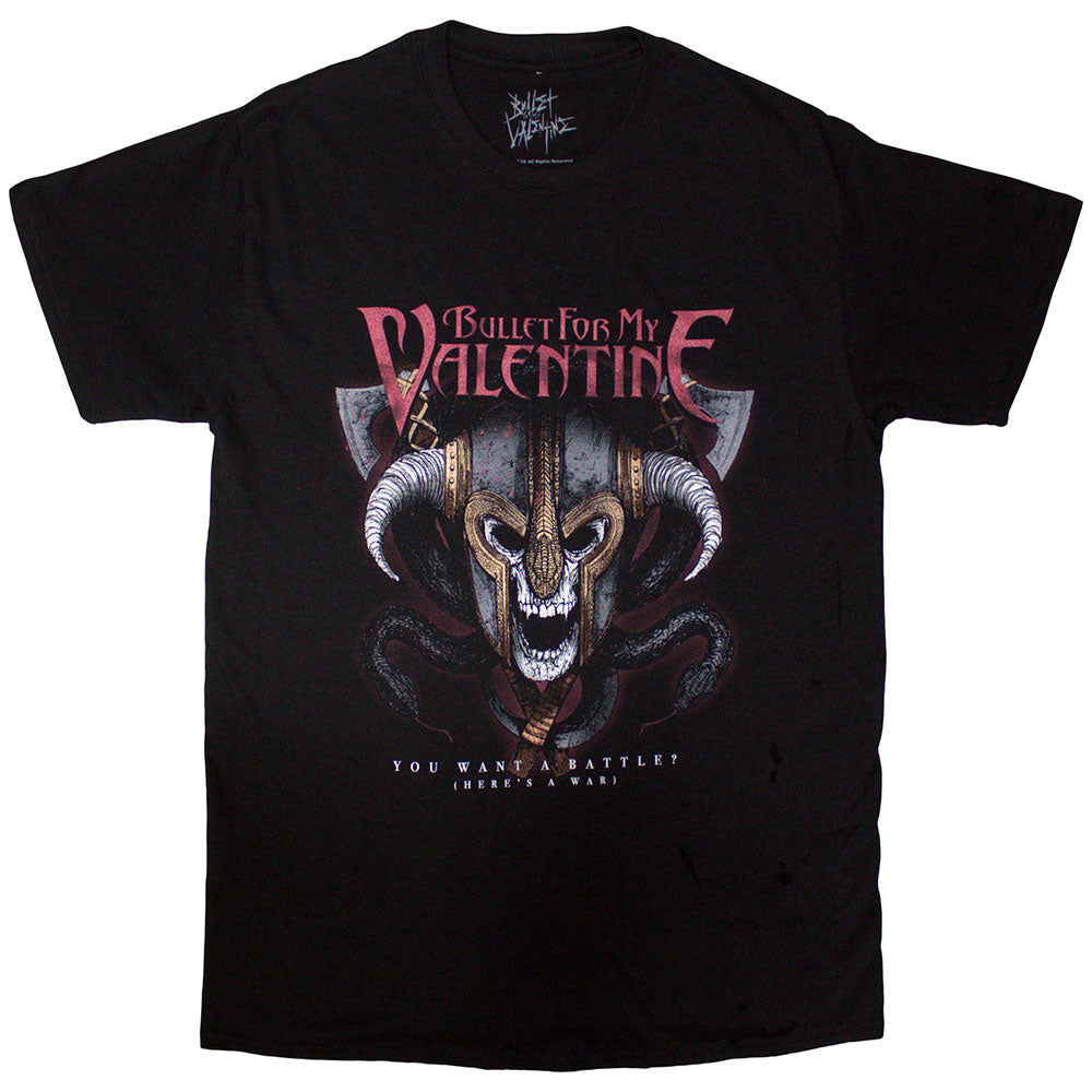 Black t-shirt with a Viking-themed Bullet For My Valentine band logo.