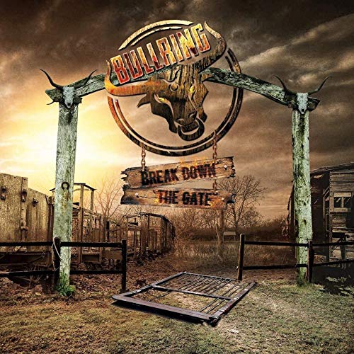 Bullring album cover: bull skull, broken gate, and weathered barn background.